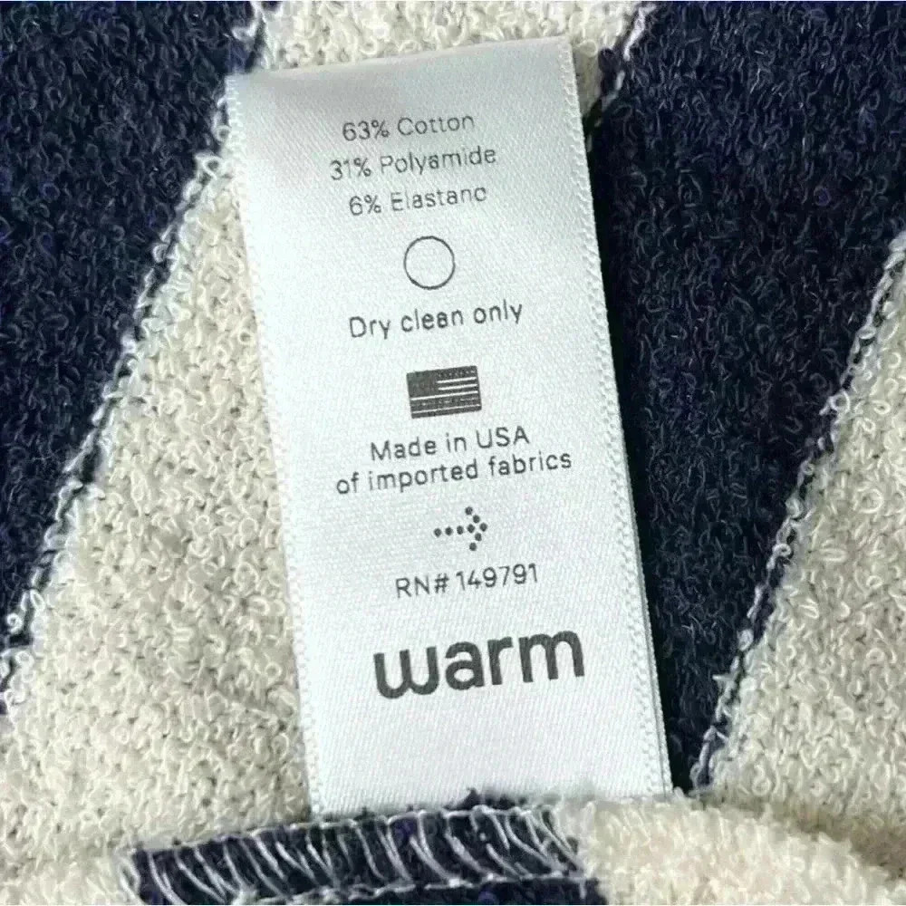 Warm Fun Soft French Terry Hooded Swim Cover-Up in Navy/White Stripe. Small. NWT - Picture 9 of 14